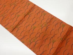 リサイクル 芝草に椿模様織出し全通袋帯